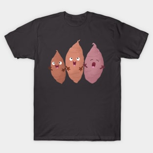 Cute singing sweet potatoes trio cartoon T-Shirt